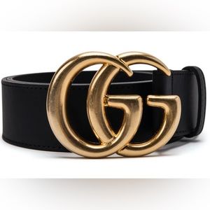 Gucci Double G Wide Leather Belt